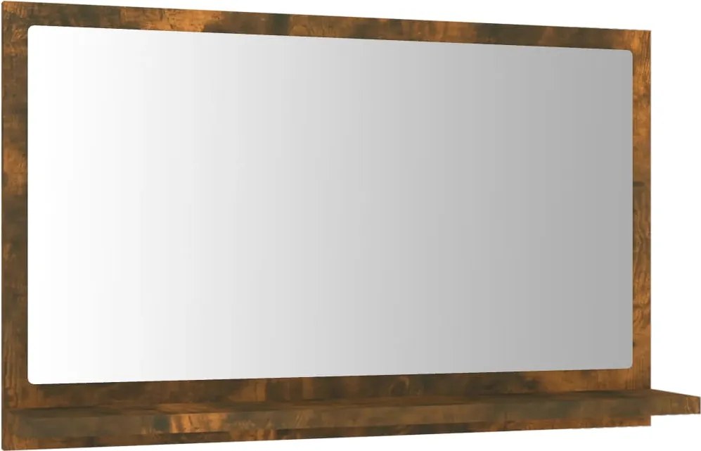 vidaXL füstös tölgy színű szerelt fa fürdőszobatükör 60 x 10,5 x 37 cm