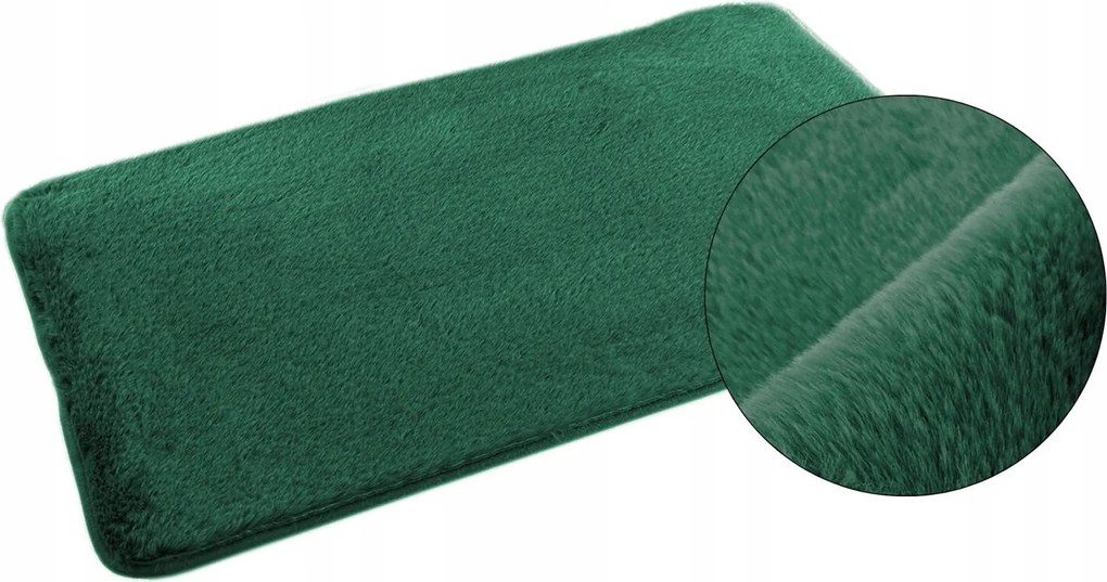 Fürdőszobaszőnyeg Csúszásgátló Lombok Puha Bolyhos Zöld 50x80 cm