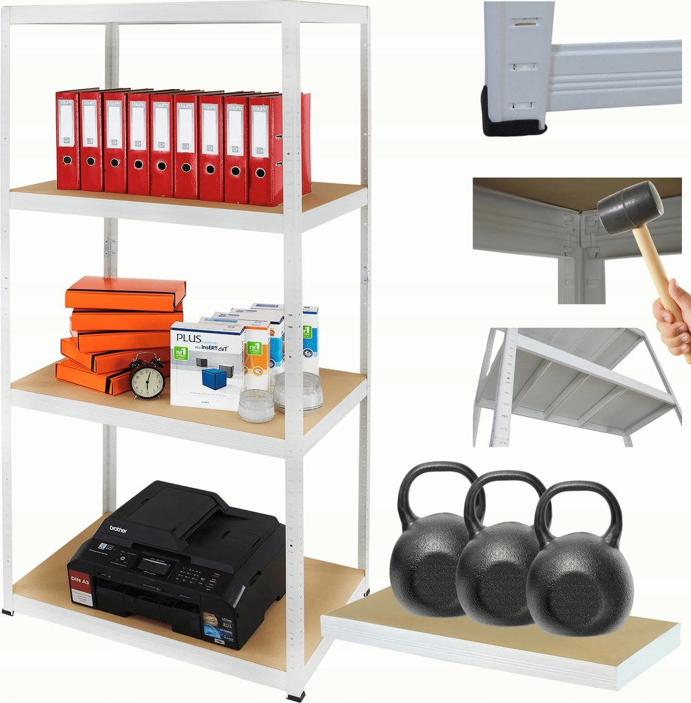 Fém tároló állvány garázs állvány Helios 180x110x35cm 4Px350kg