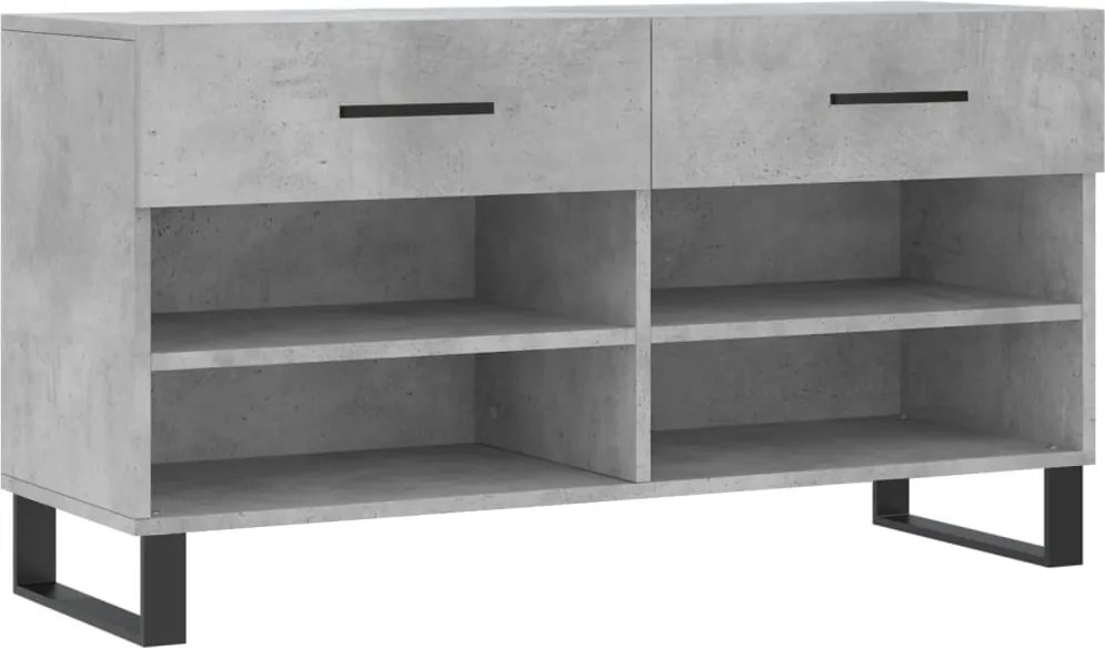 vidaXL betonszürke szerelt fa cipőpolc 102 x 35 x 55 cm