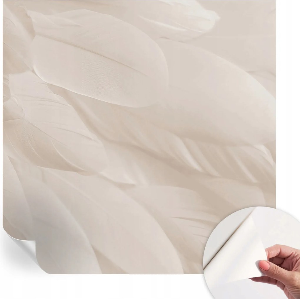 Öntapadós tapéta Fali furnér 3D hatás Éteri tollak 250x250 cm