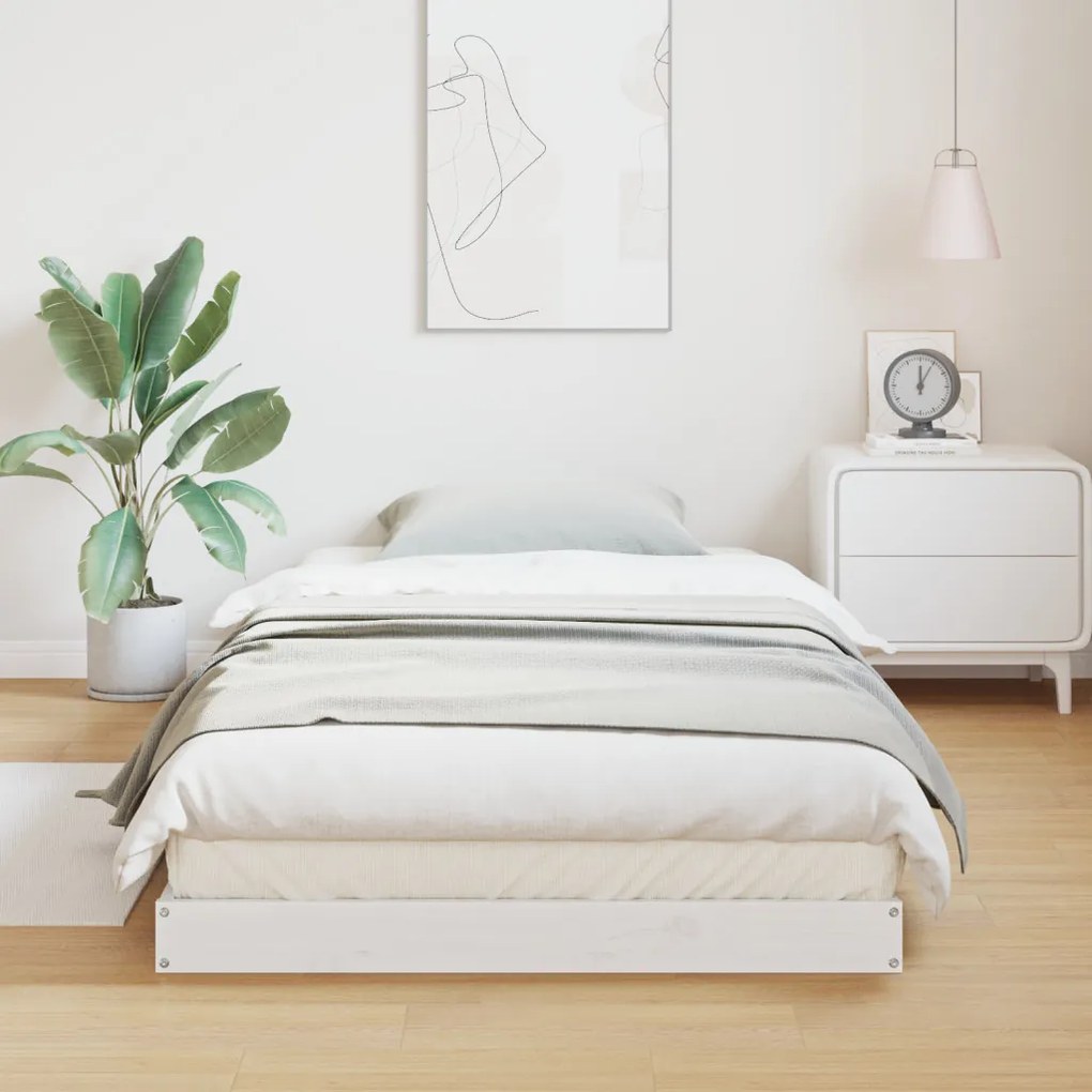 Padlószintű Ágykeret 80x220 cm Tömör Fenyőből