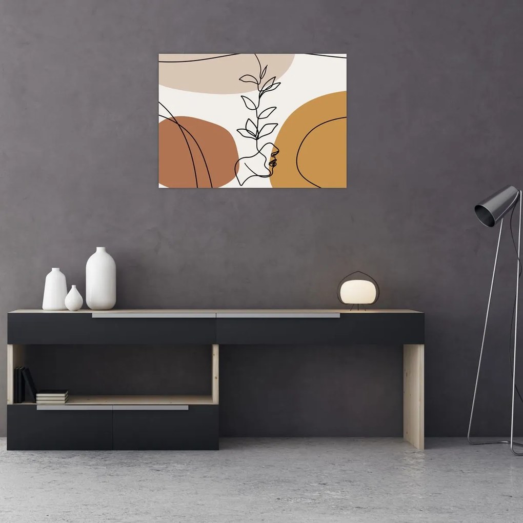 Üveg kép - Boho formák (70x50 cm)