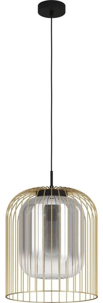 Eglo 39695 - CAMINATA kábeles függőlámpa, 1xE27/40W/230V, fekete/arany