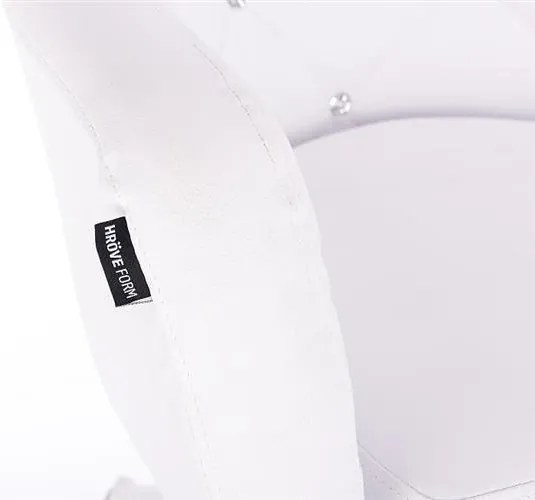 HC830K Fehér modern műbőr szék krómozott lábbal