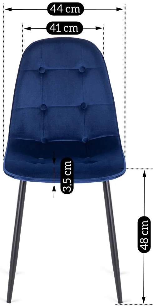 Sötétkék Bársony Étkezőszék ARIS