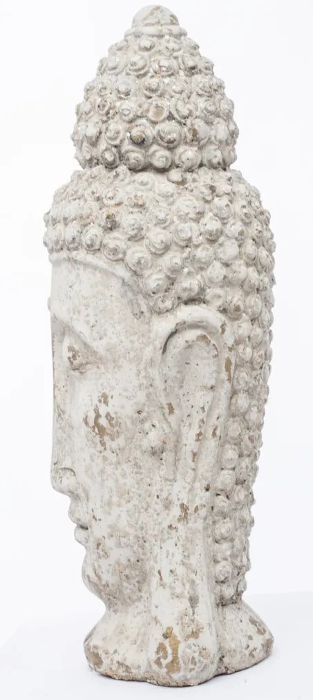 Cyrus design krém színű koptatott buddha fej dekorációs szobor 30x11x10cm