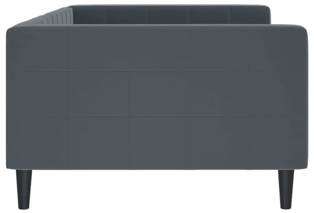 sötétszürke bársony kanapéágy keret 100 x 200 cm