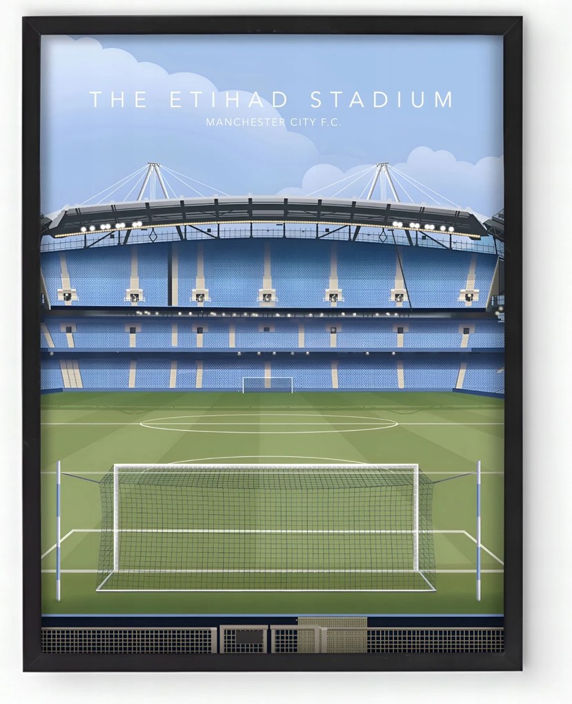Manchester City Etihad Stadium Labdarúgó poszter keretben 20x30 cm Ajándék