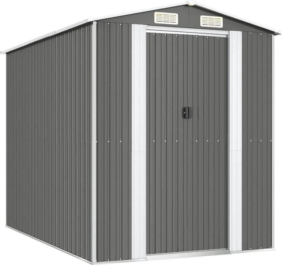 vidaXL világosszürke horganyzott acél kerti fészer 192 x 274 x 223 cm