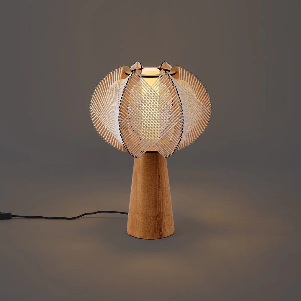 Japandi asztali lámpa bézs 45 cm - Gertie