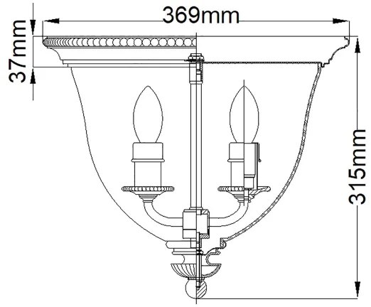 Hinkley - Mennyezeti lámpa CAMBRIDGE 3xE14/60W/230V arany