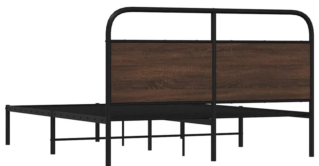 ágykeret matrac nélkül 150x200 cm barna tölgyfa műfa