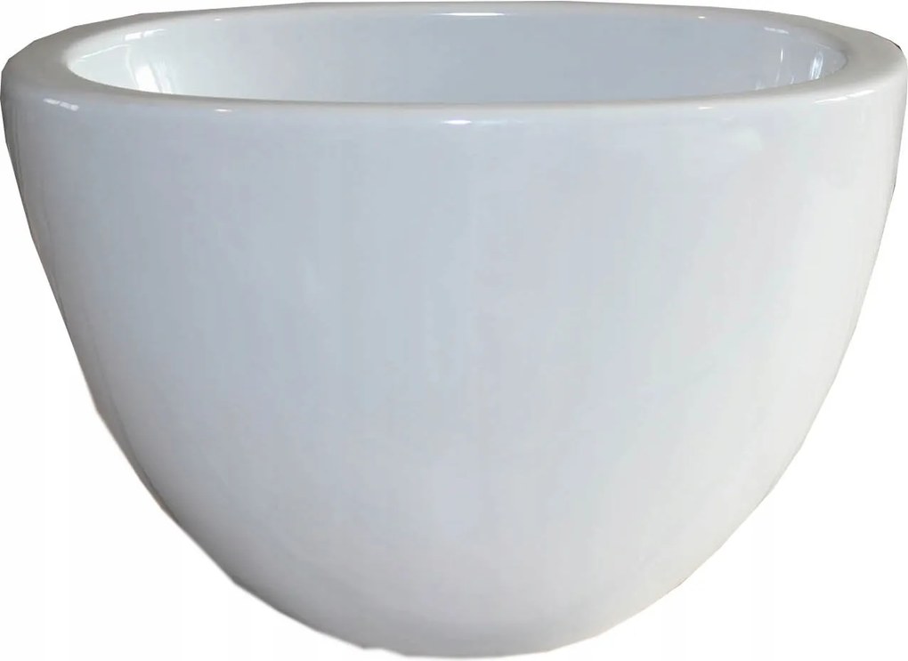 Virágcserép virágtartó kerámia fedél fehér ovális H14