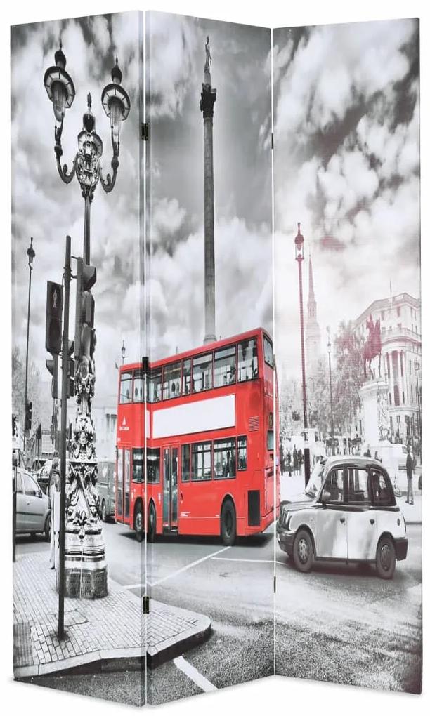 vidaXL fekete-fehér londoni busz mintás paraván 120 x 170 cm
