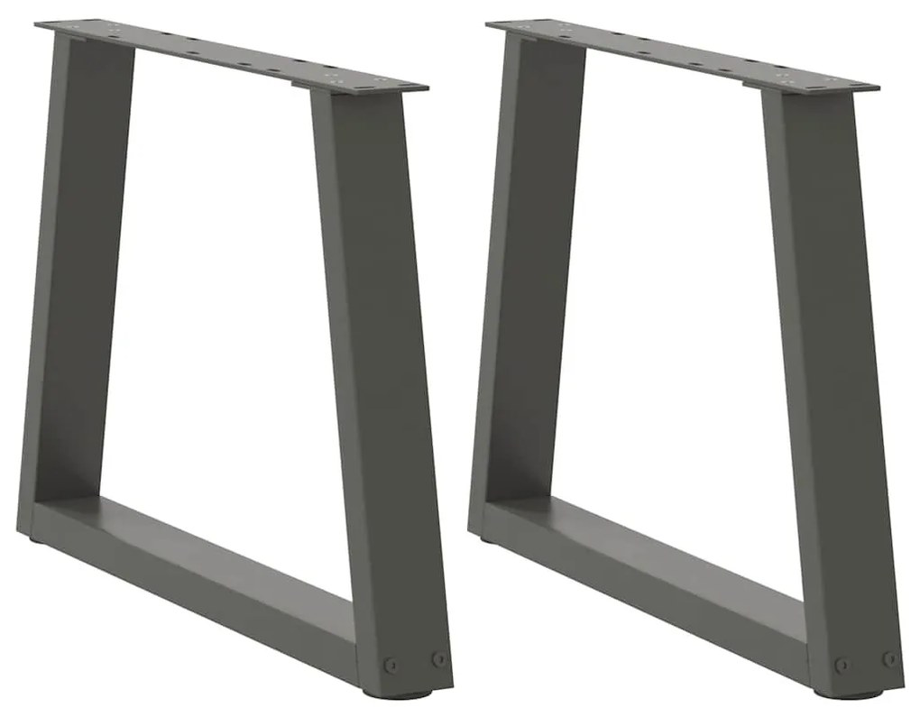 2 db antracitszürke, V-alakú acél dohányzóasztal láb 70 x (42-43,3) cm
