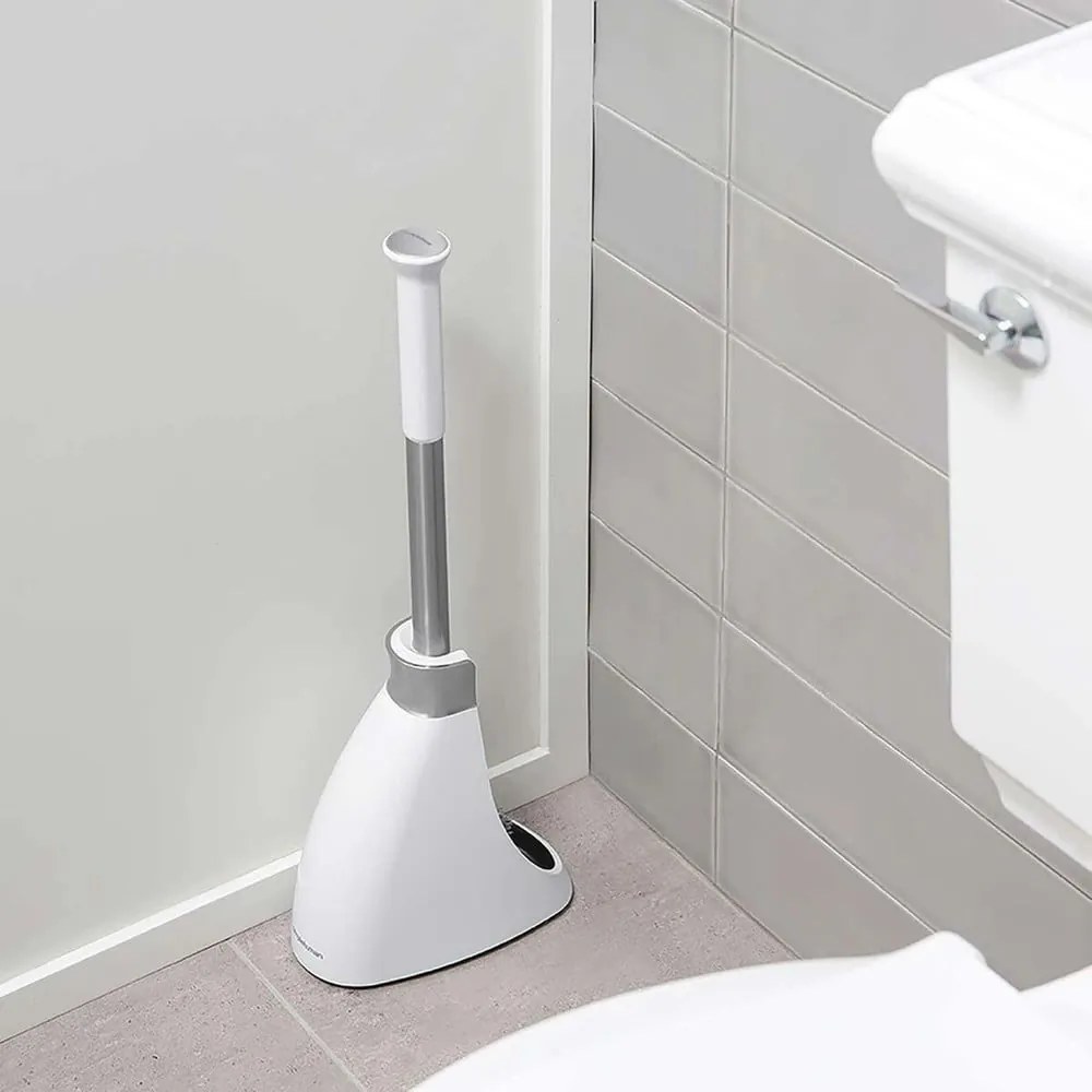 Fehér acél wc-kefe - simplehuman