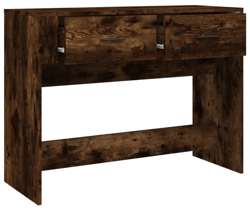 füstös tölgy színű szerelt fa tálalóasztal 100 x 39 x 75 cm