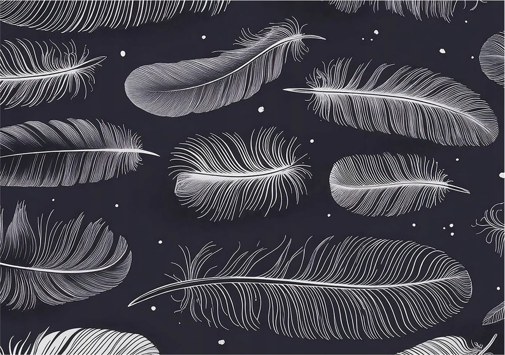 Fotótapéta Flizelina Nappali és Hálószoba Irodába Finom tollak 312x219 Ragasztó