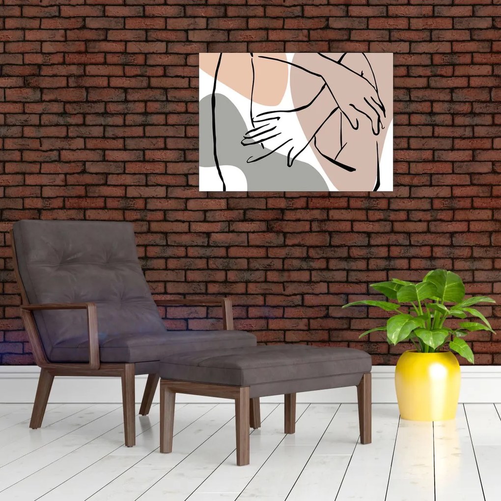 Kép - Női test vonal művészet N⁰2 (70x50 cm)