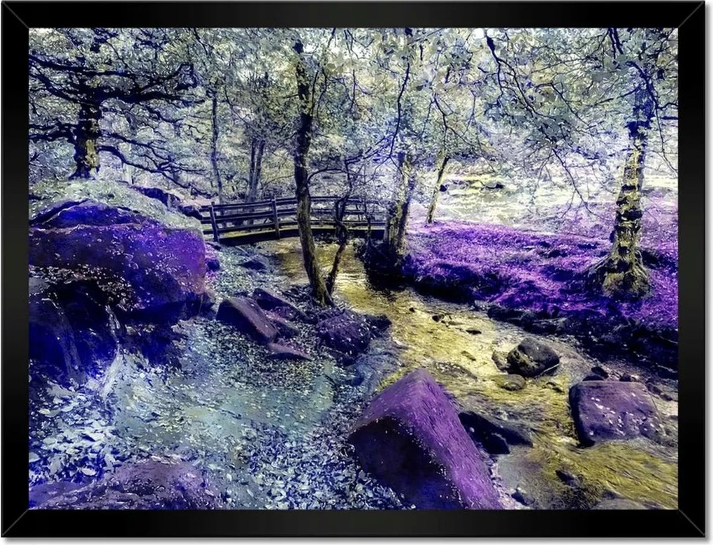 Poszterek keretben 40x30 Híd a folyón Fák