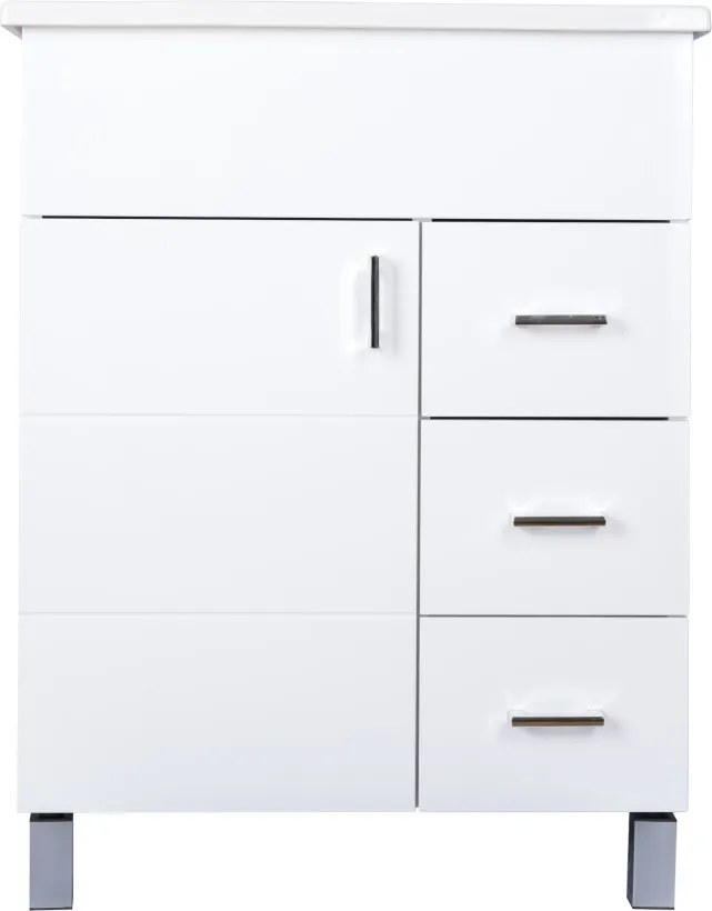 VivaStyle KARINA 75 lábon álló fürdőszobabútor 3 fiókos Sanovit ATRIA 9075 mosdóval 75 x 45,5 cm