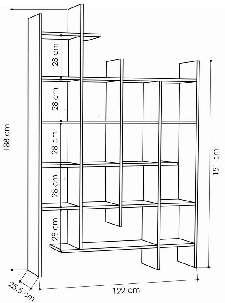 Manco Anthracite könyespolc