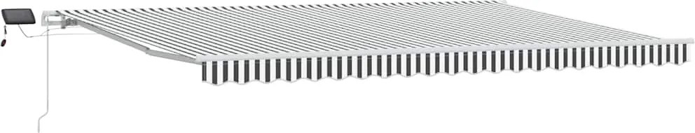 vidaXL antracitszürke-fehér LED-es kézi napellenző 500 x 300 cm