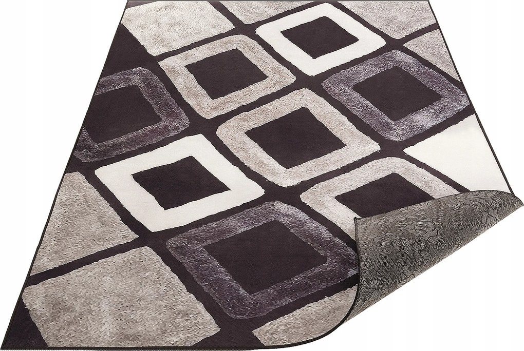 Szőnyeg 200X300 CM Barna Hálószoba Nappali Csúszásgátló Geometrikus Bcf