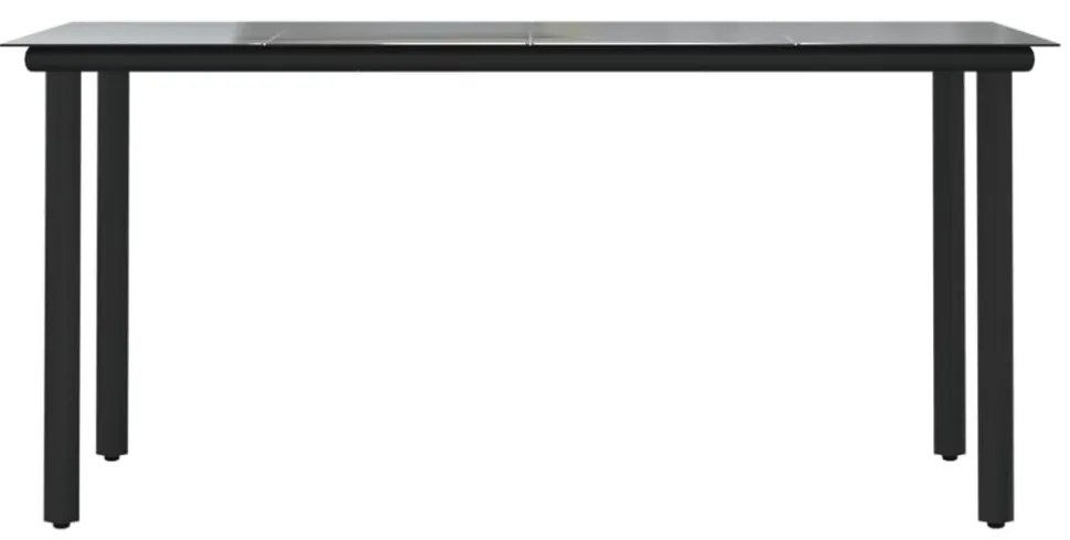 vidaXL 7 részes fekete PVC rattan kerti étkezőgarnitúra
