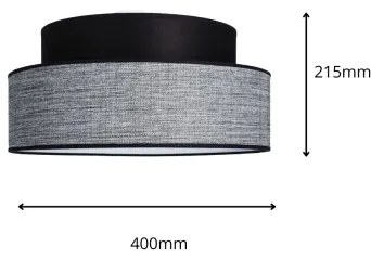 Mennyezeti lámpa GRACE 1xE27/60W/230V átm. 40 cm fekete/szürke