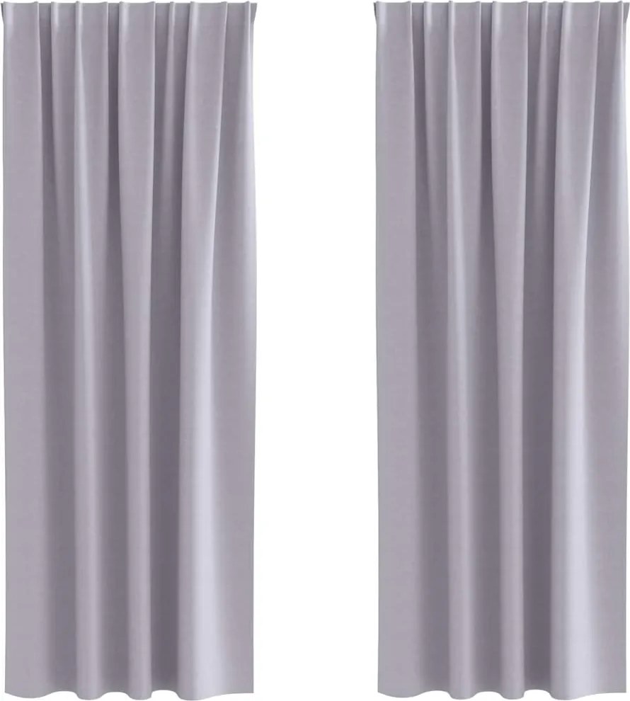 vidaXL Fekete Függöny Gyűrűkkel 2 pcs Fém Szürke 245 x 140 cm