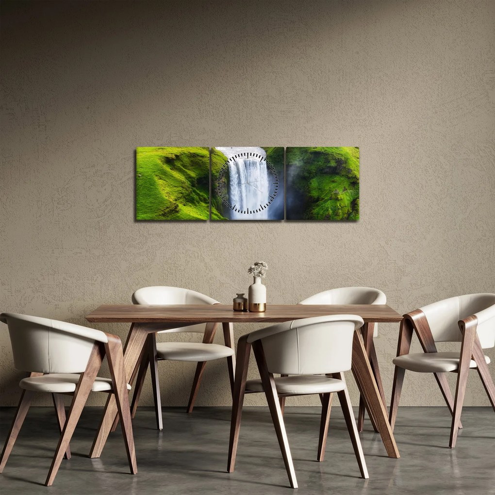 Kép - Skogafoss vízesés (órával) (90x30 cm)