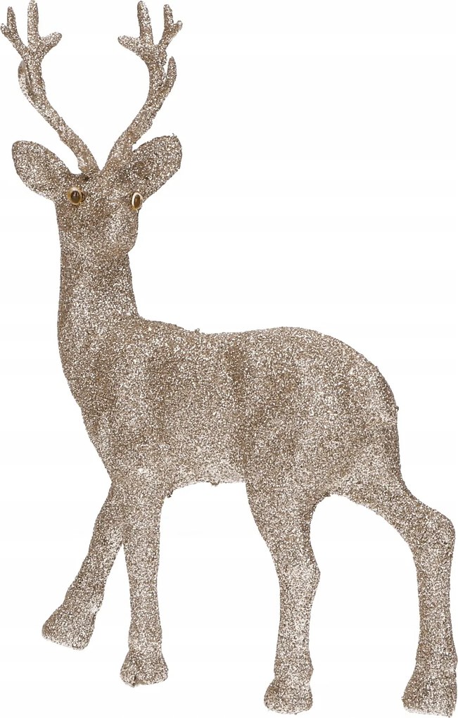 Rénszarvas 12x23 cm csillogó karácsonyi dekoráció