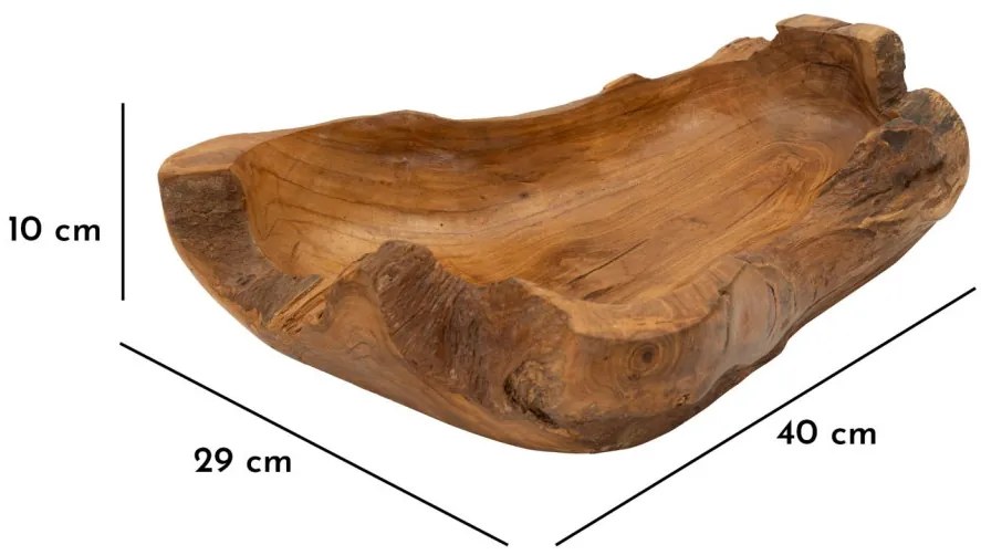 Narro teak tálca 40x29x10cm
