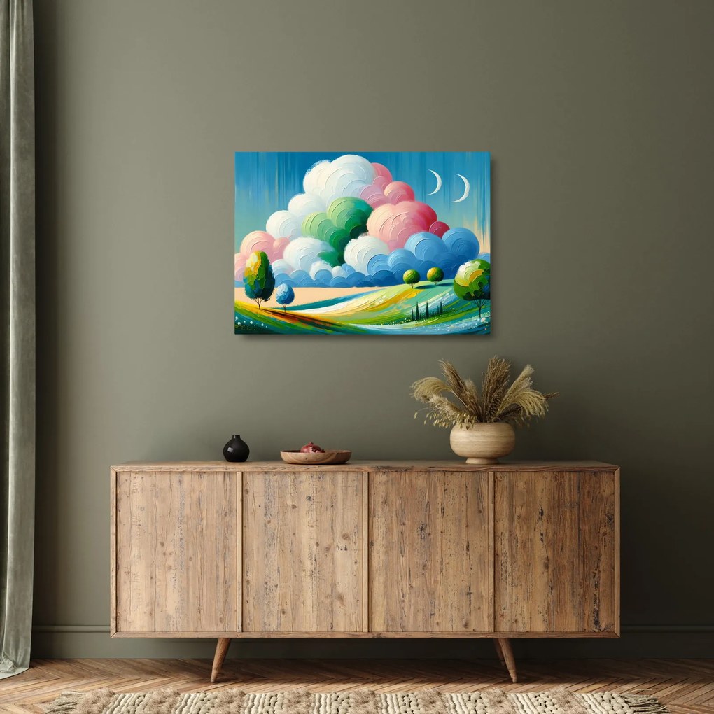 Üveg kép - Tájkép felhővel (70x50 cm)