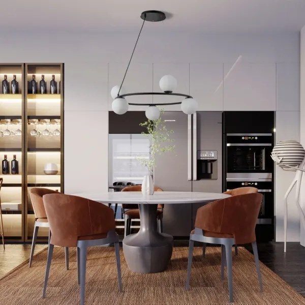 Csillár zsinóron GAMA 5xG9/12W/230V fekete