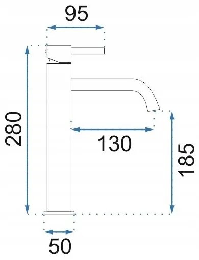 REA-B4526 - LUNGO 28 cm-es mosdócsaptelep, szálcsiszolt arany