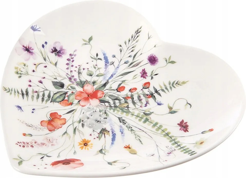 Desszert Tányér kicsi sütemény porcelán desszert Pipacs Virágok Szív