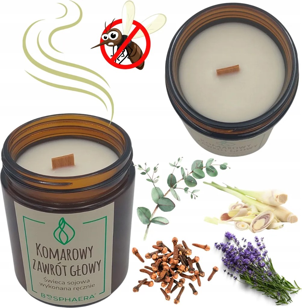 Természetes szója illatgyertya szúnyogok ellen Szúnyogos Fejszakma Bosphaera