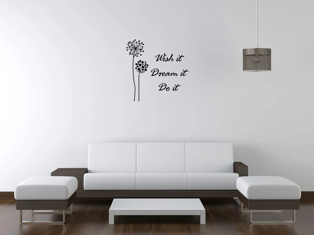 Gario Falmatrica Wish it dream it do it Szín: Fekete-Matt, Méret: 50 x 50 cm