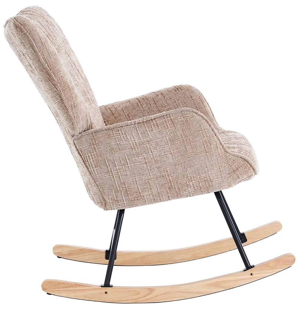 Hintaszék, relaxációs szék kordbársony kárpitozással, bézs-khaki színű