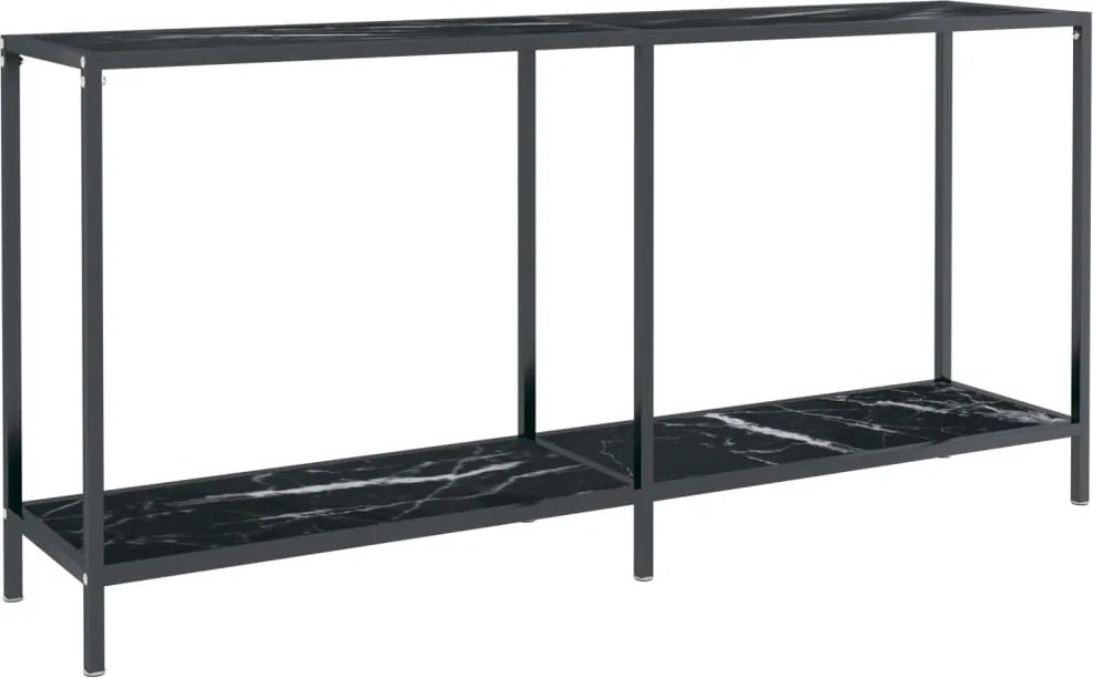 vidaXL fekete edzett üveg tálalóasztal 160 x 35 x 75,5 cm