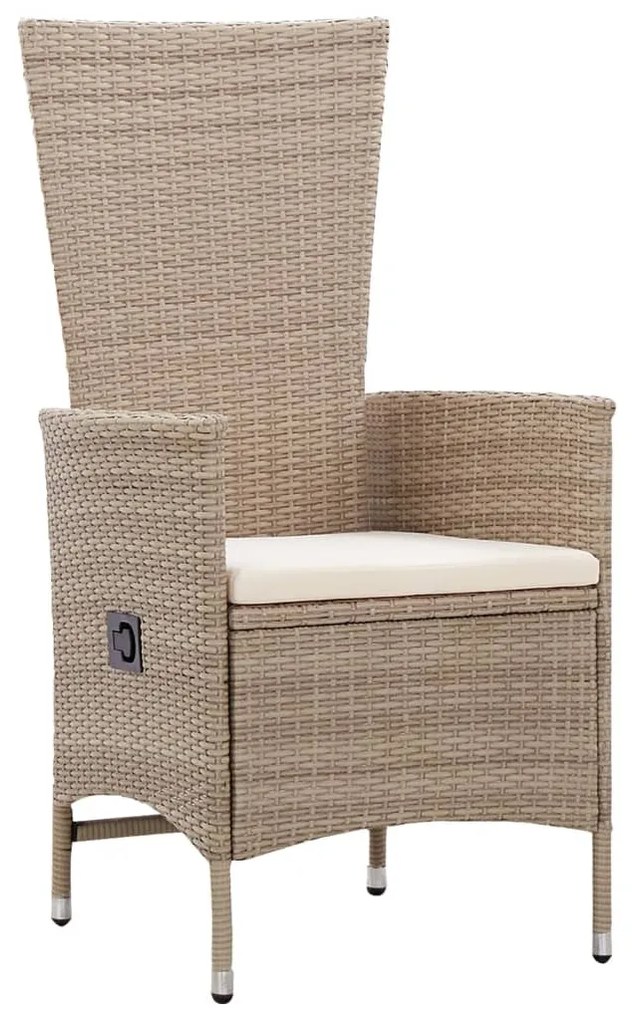 7 részes bézs polyrattan kerti étkezőgarnitúra