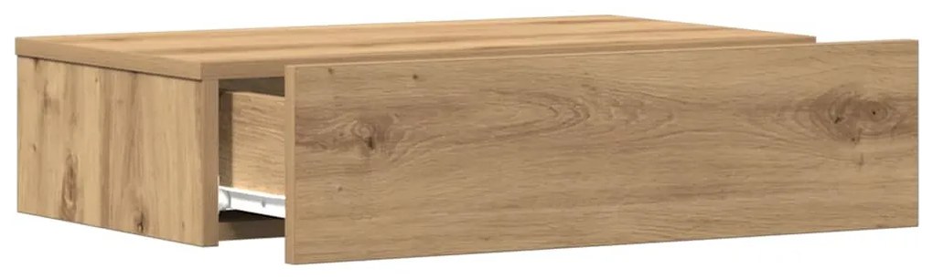 kézműves tölgy színű szerelt fa éjjeliszekrény 60x35 cm