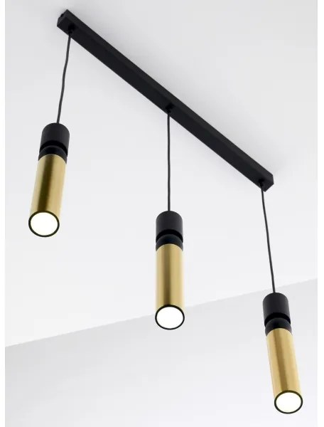 Jupiter 2007 - Csillár zsinóron ALAS 3xGU10/10W/230V arany/fekete