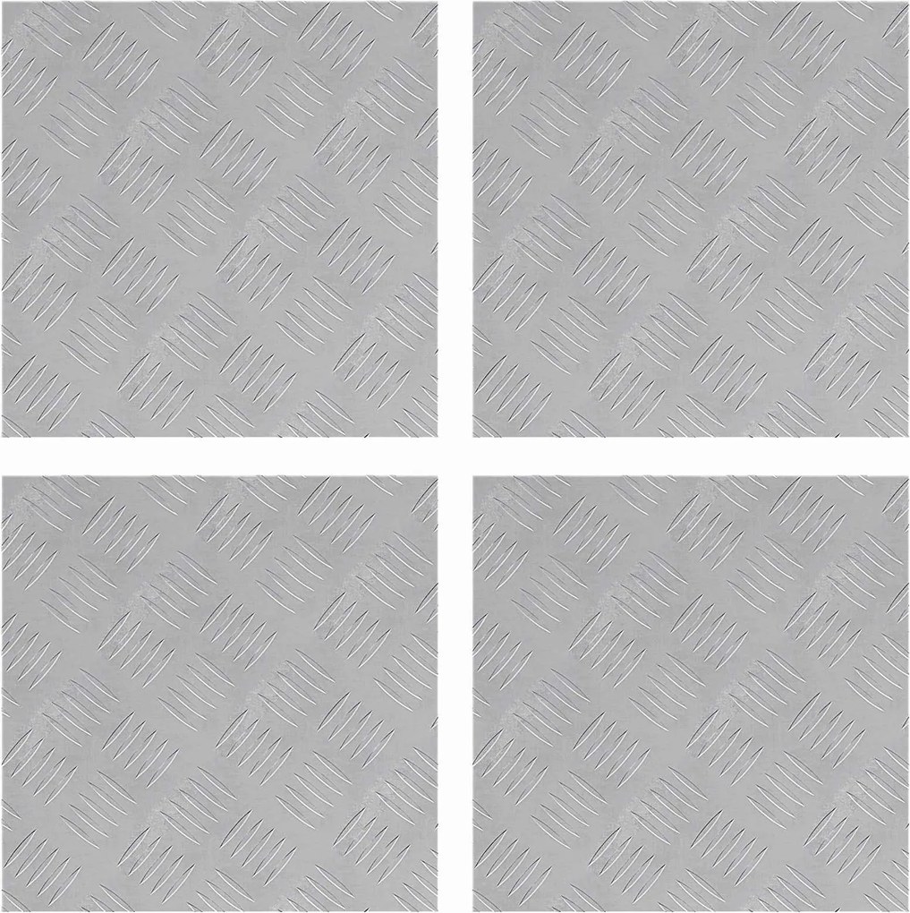 vidaXL Lépcsőfok Négyzet 4 pcs Ezüst 40 x 40 cm Alumínium