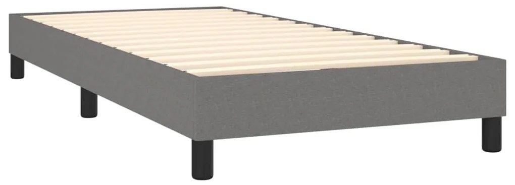 sötétszürke szövet rugós ágy matraccal 100 x 200 cm