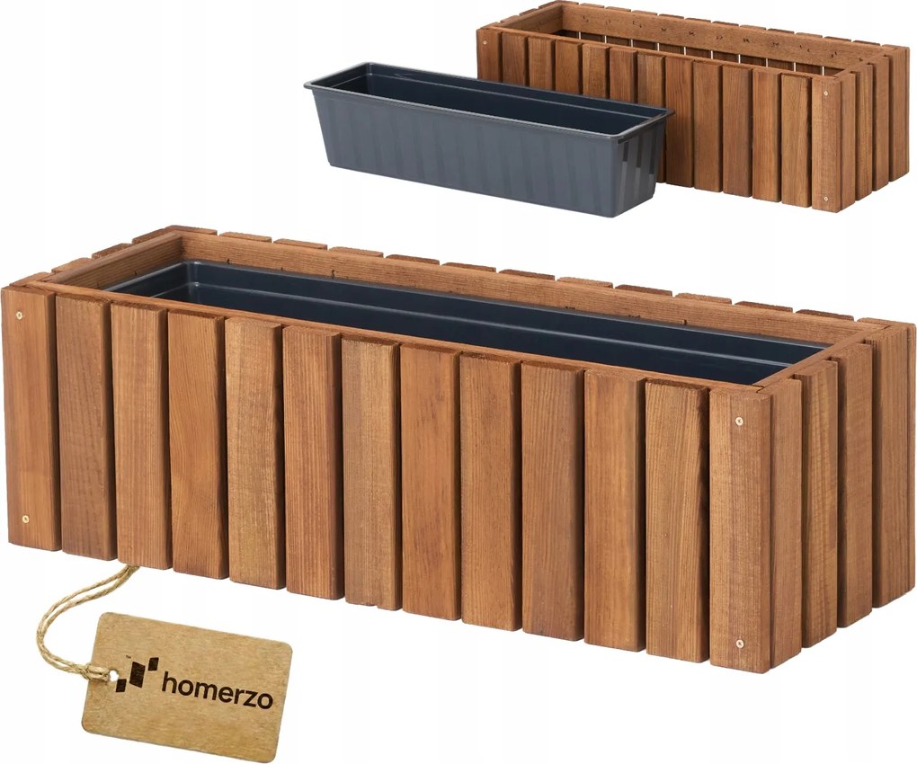 Erkély virágtartó 65 cm barna betét 11 l erkély terasz kert