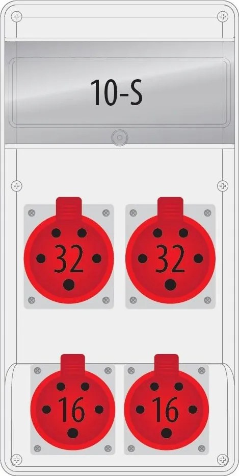 Kapcsolószekrény 2x16A/5p 2x32A/5p 10S B.SLIM-10S-6BR